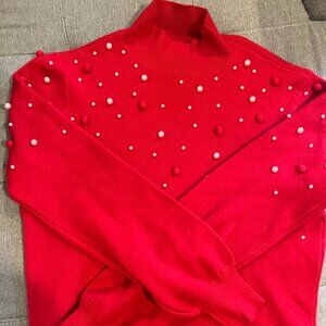 Red and Pearl Festive Sweater